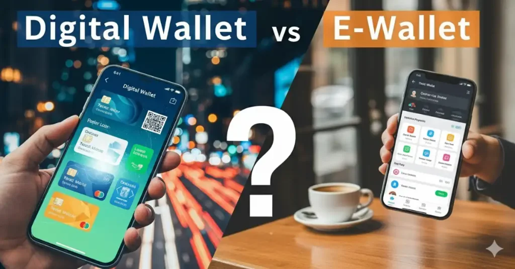 difference between digital wallets and e-wallets